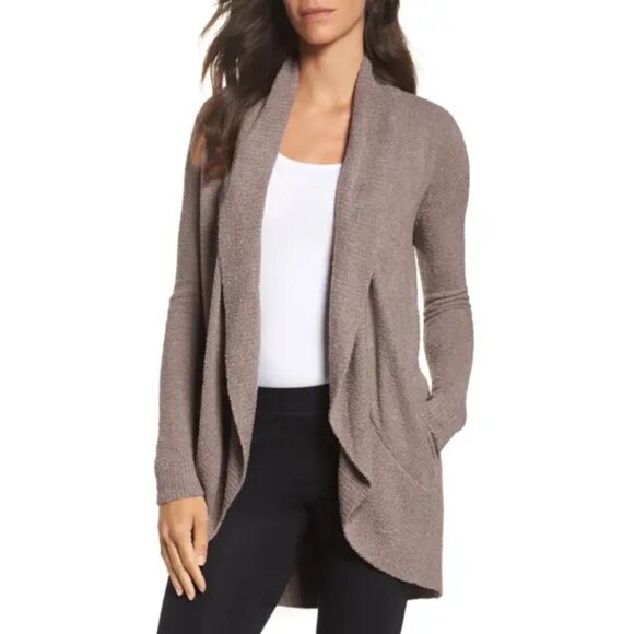 💕BAREFOOT DREAMS💕 CozyChic Lite Circle Cardigan ~ Mink XS/S NWOT - Picture 2 of 12